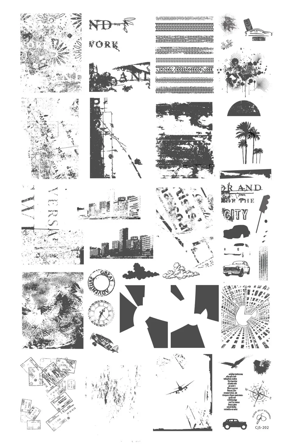 Clear Jelly Stamper Grunge CjS-202 stampingplade city