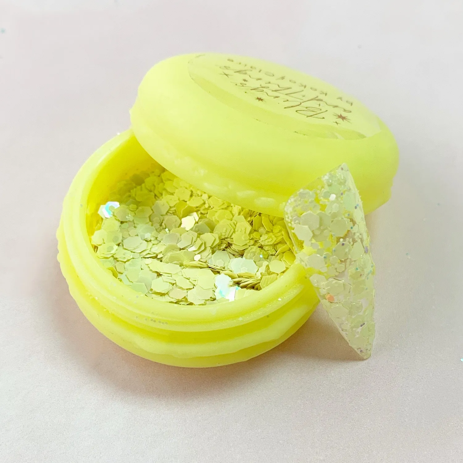 Clear Jelly Stamper Macaron glitter 6-pak cookie sprinkles pastel