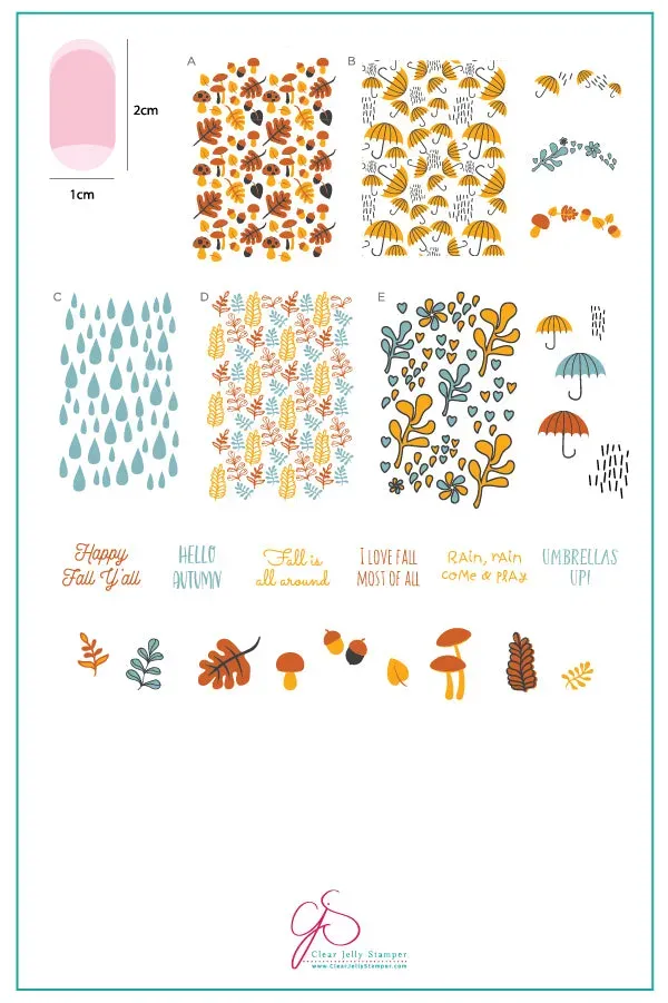 Clear Jelly Stamper CjS-133 Fallpaper stampingplade efterår