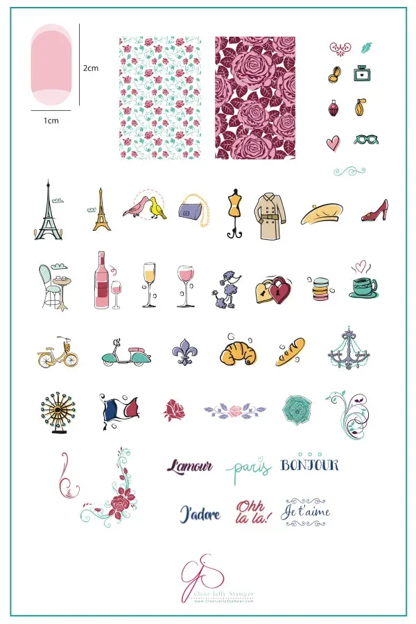 Clear Jelly Stamper CjS-47 Taste of France stamping plade