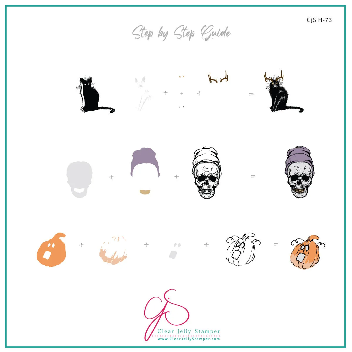 Clear Jelly Stamper CjS-H-73 Hallow's Eve stamping plade 8x8