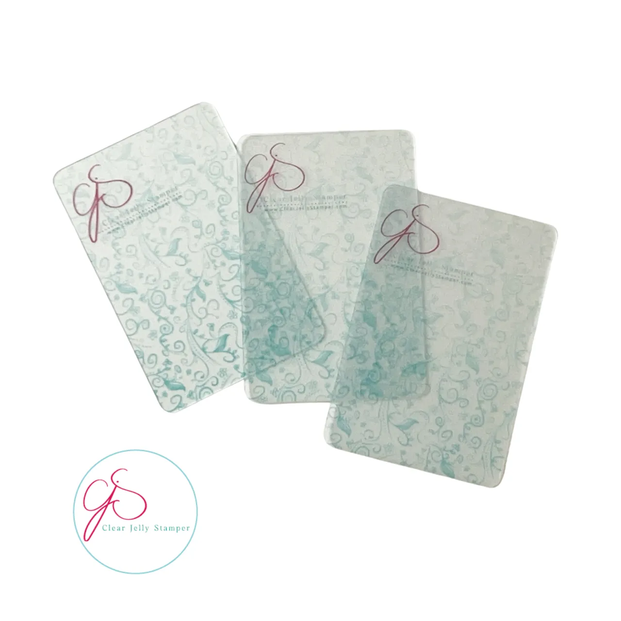 Clear Jelly Stamper Scraper kreditkort 3-pak fast