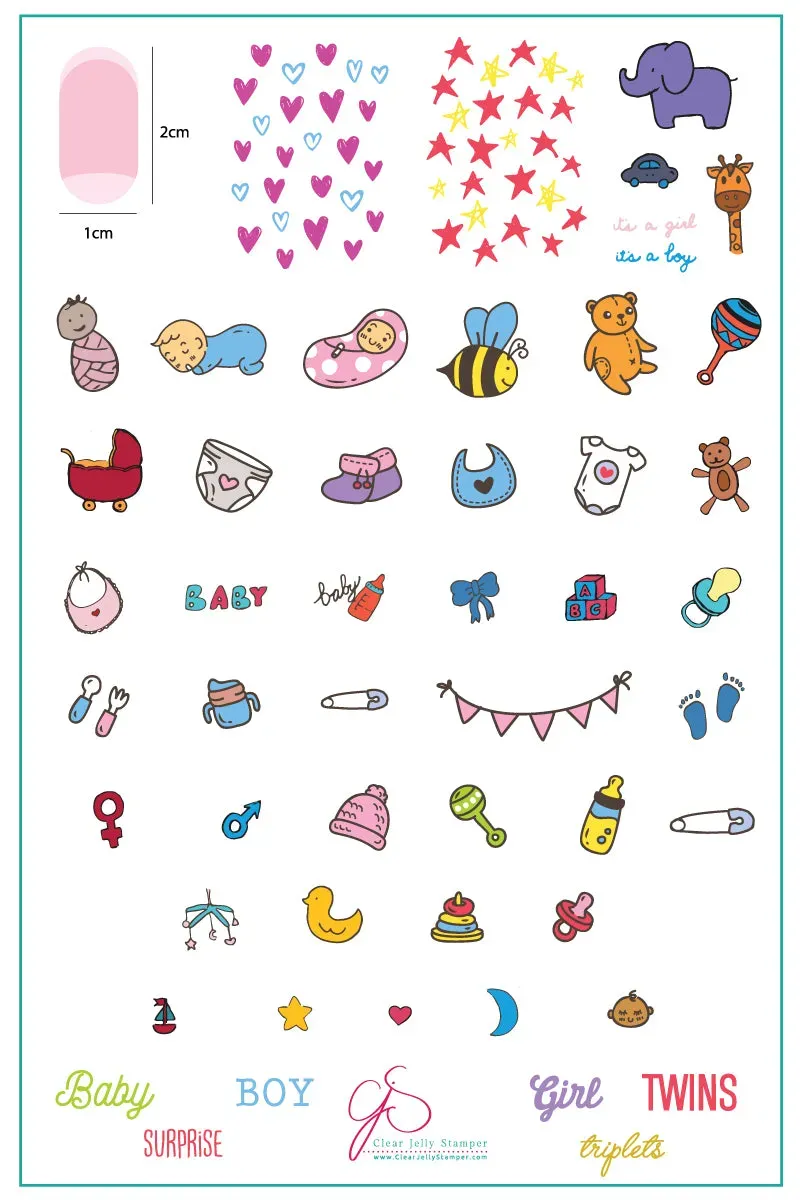 Clear Jelly Stamper Little Blessings CjSLC-29 stamping plade baby