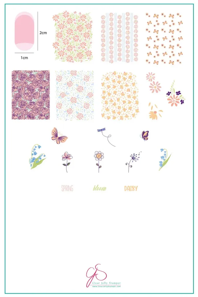 Clear Jelly Stamper CjS-194 Spring Daisy stamping plade blomster 14,5cm