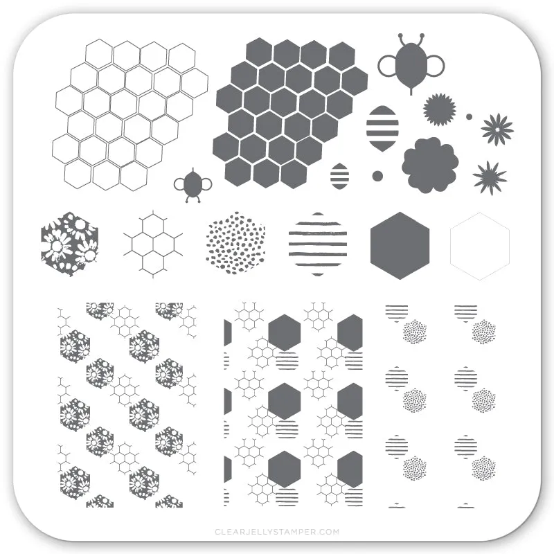 Clear Jelly Stamper CjS-73 Buzz-y stamping plade 6x6