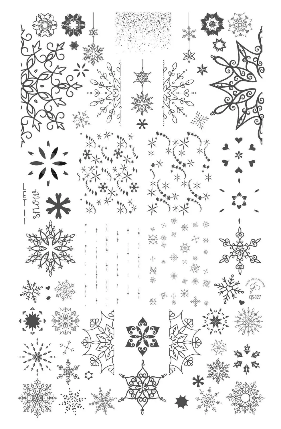 Clear Jelly Stamper 327 Frozen Lace stampingplade snefnug