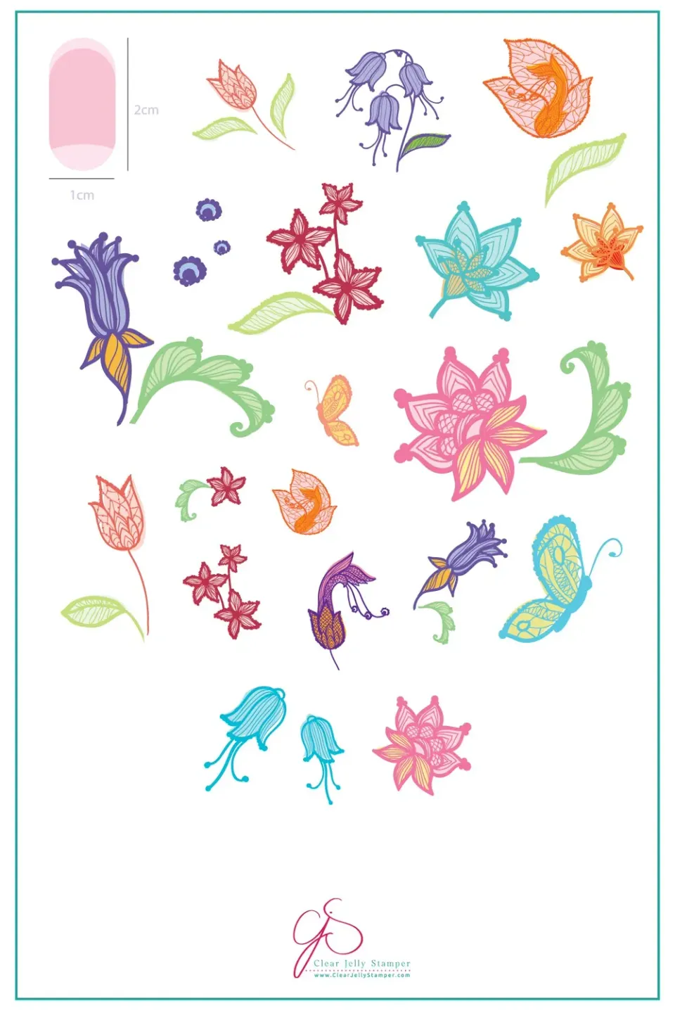 Clear Jelly Stamper CjS-50 Petals of Lace stampingplade blomster