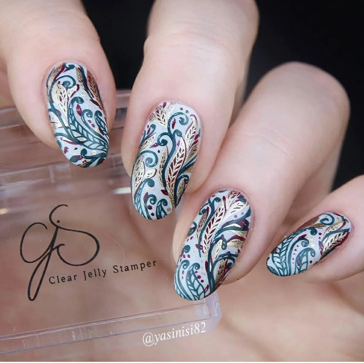 Clear Jelly Stamper Elegant Swirl CjS-149 stamping plade