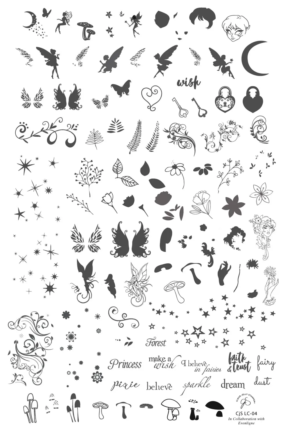 Clear Jelly Stamper Pixie Perfect CjSLC-04 stampingplade fe 14,5x9,5