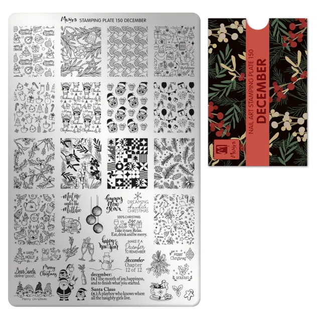 Moyra Stamping plate 150 December negleplade julemotiv