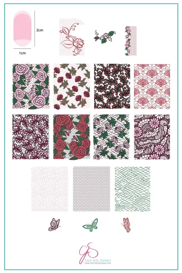 Clear Jelly Stamper CjS-177 Just Add Lace stamping plade 14,5cm
