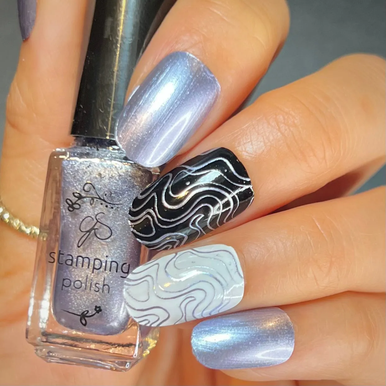Clear Jelly Stamper #47 Lilac Ice stamping lak 5 ml lilla shimmer