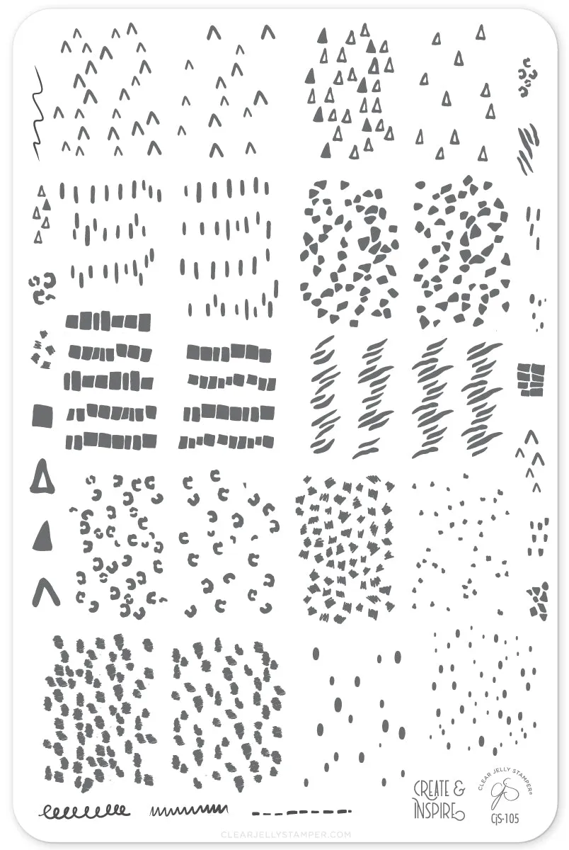 Clear Jelly Stamper CjS-105 Whispers 1 stamping plade abstrakt