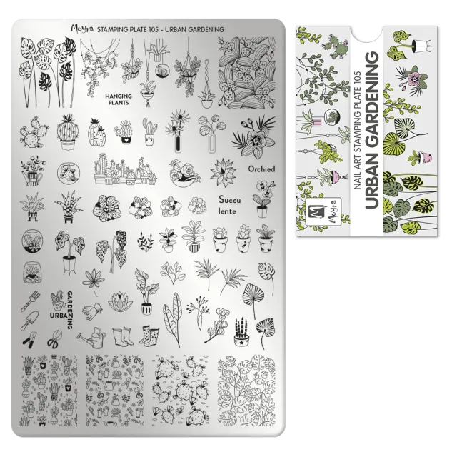Moyra Stamping 105 Urban Gardening stampingplade