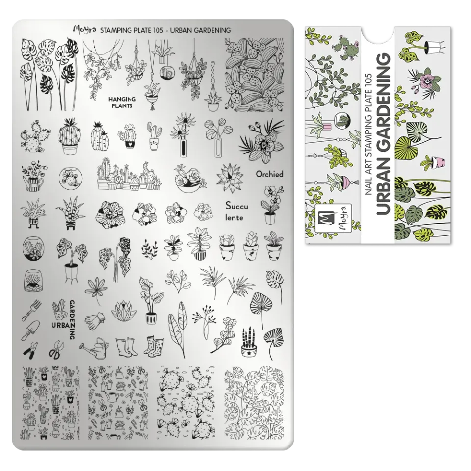 Moyra Stamping 105 Urban Gardening stampingplade