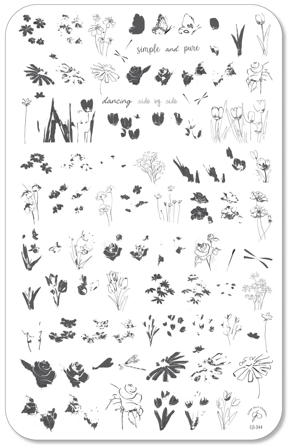 Clear Jelly Stamper Simple Pure Flowers CjS-344 stamping plade