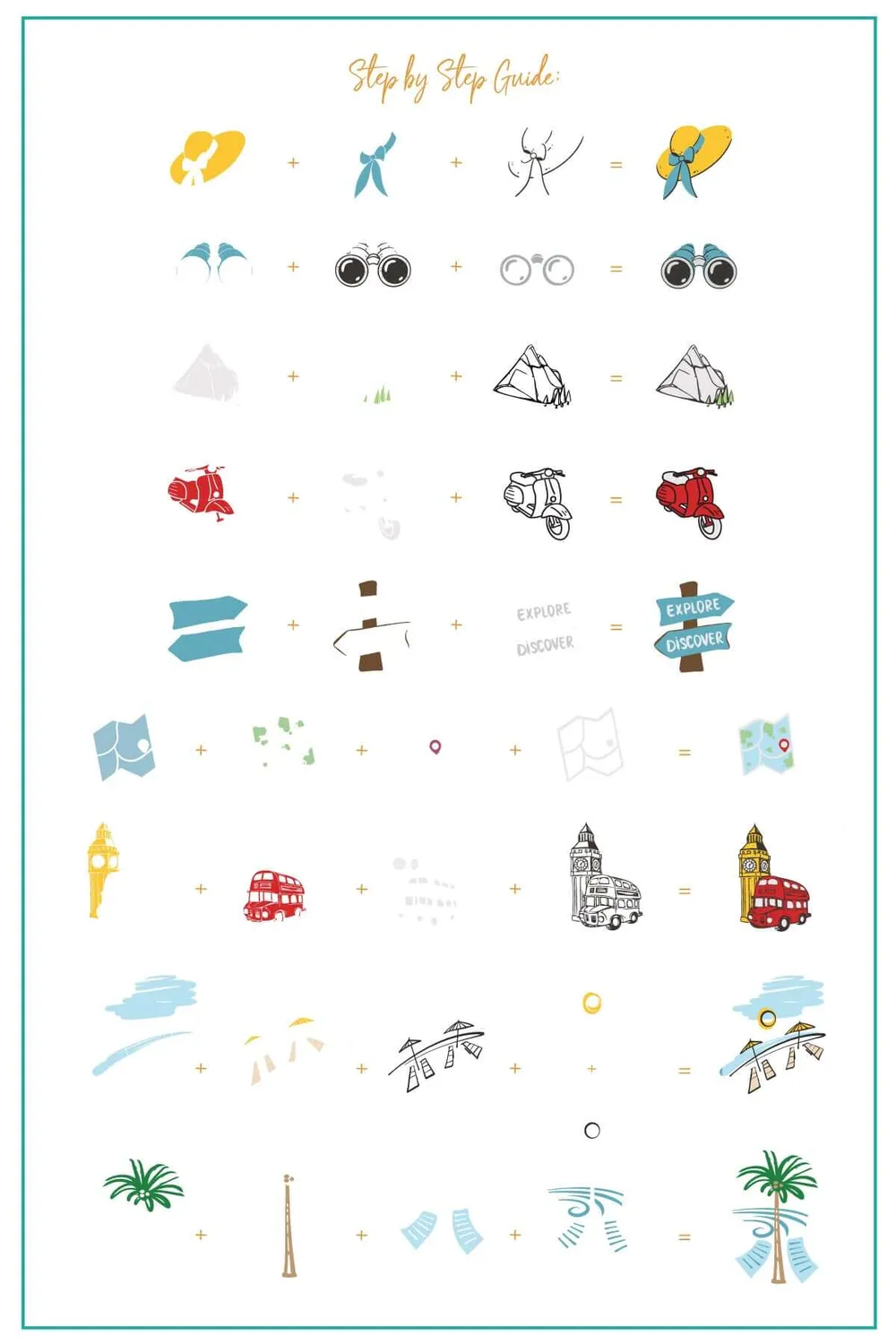 Clear Jelly Stamper CJS-291 Explore the World stamping plade rejse