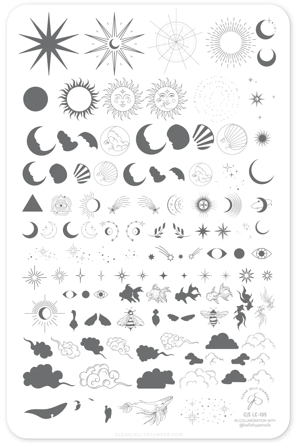 Clear Jelly Stamper Lunar Lullaby LC-105 stempelplade 14x9 cm