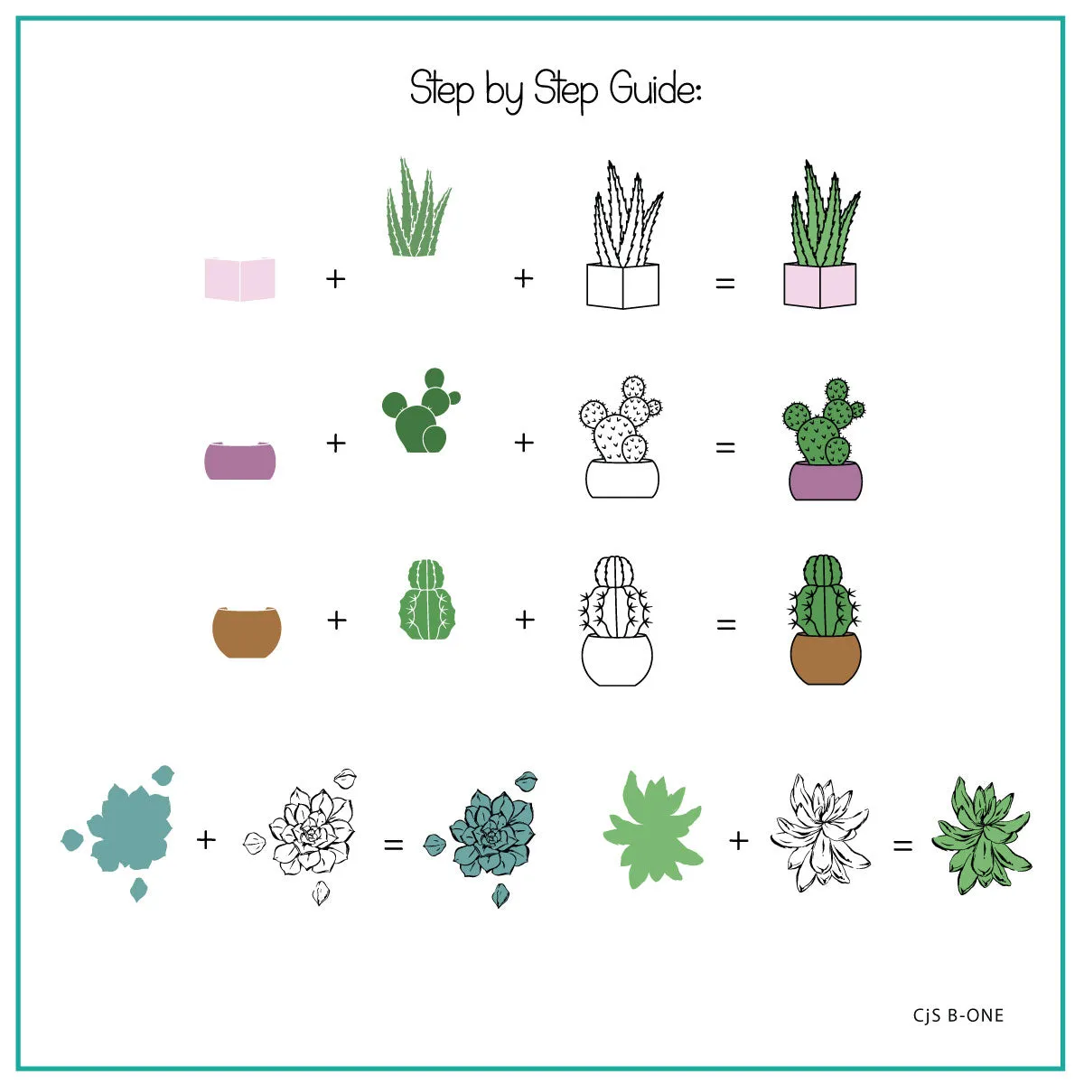 Clear Jelly Stamper Beginner CjS-B-ONE stempelplade kaktus
