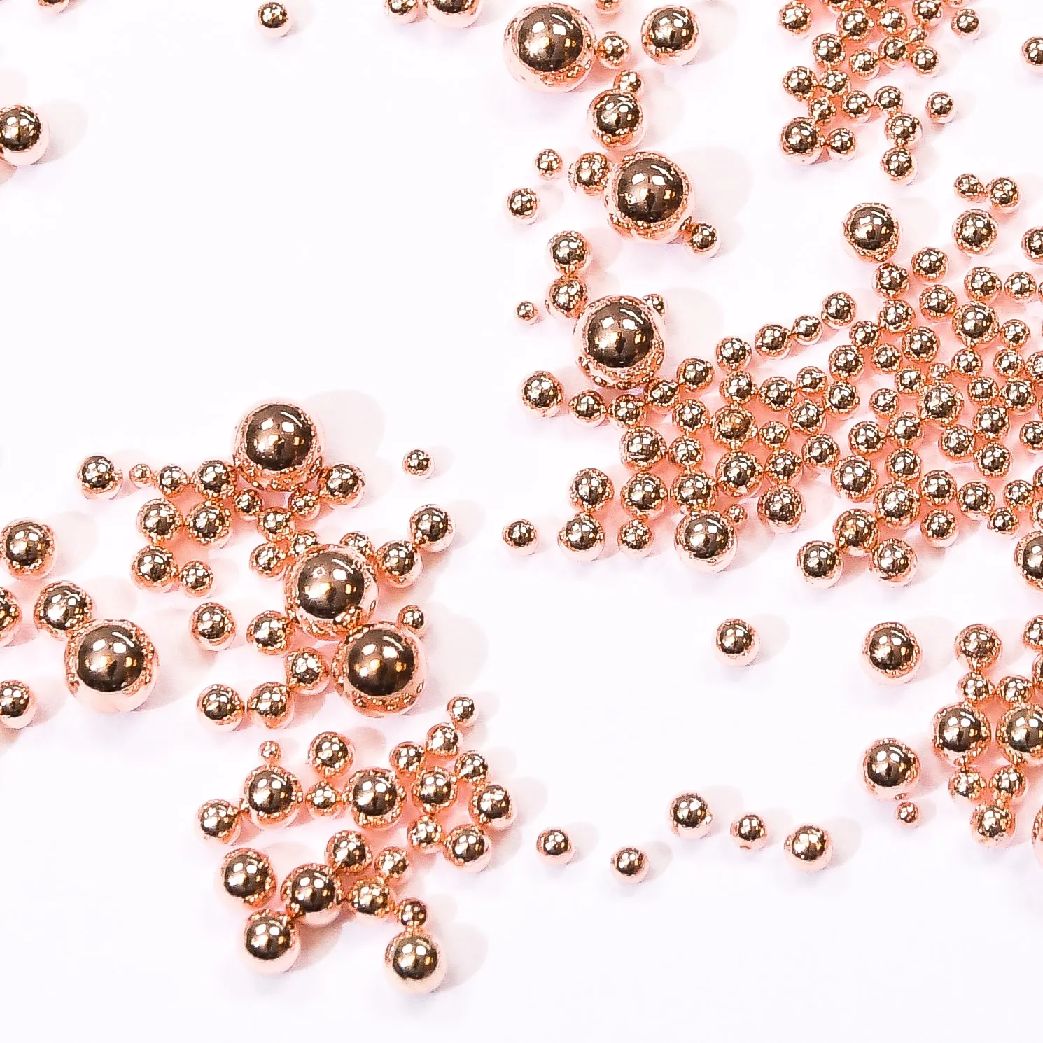 Moonflair Caviar Beads neglekugler Rose Gold 6 str