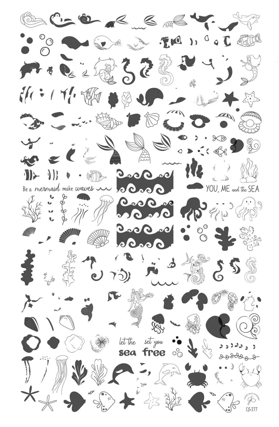 Clear Jelly Stamper CjS-277 You Me Sea stamping plade havmotiver