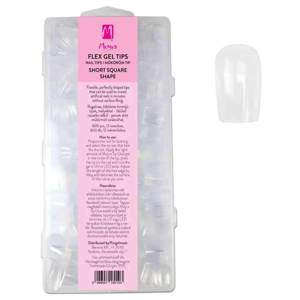 Moyra Flex Short Square negletipper 600 stk fleksible