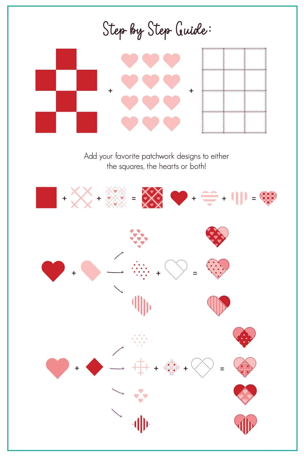 Clear Jelly Stamper CjSV-48 Patchwork Valentine stempelplade hjerter