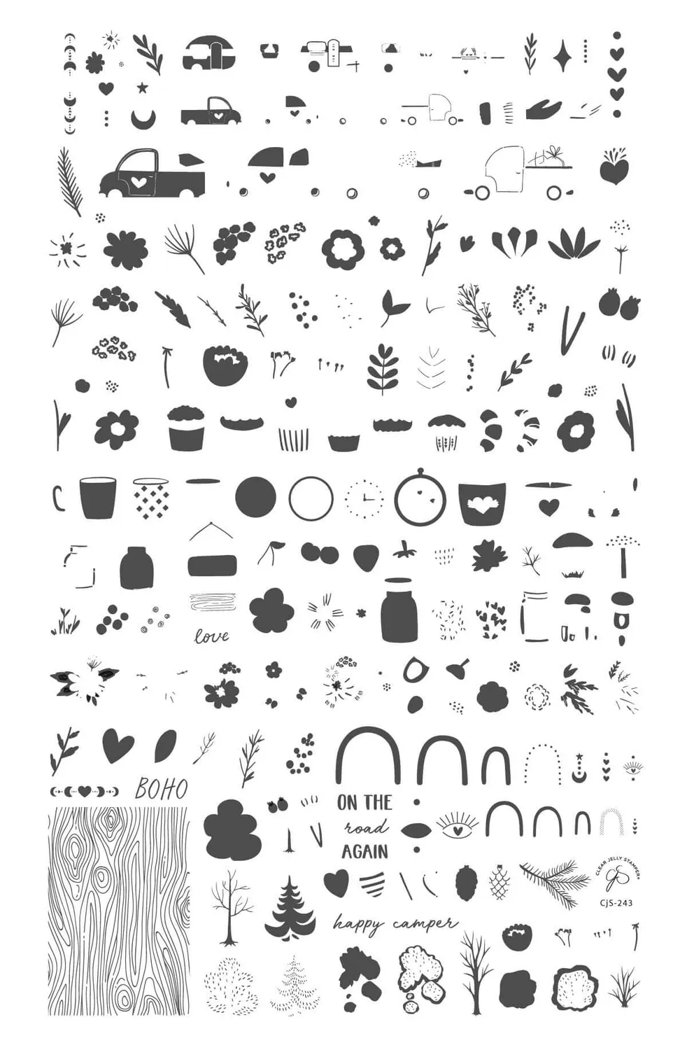 Clear Jelly Stamper On the Road Again CjS-243 stempelplade