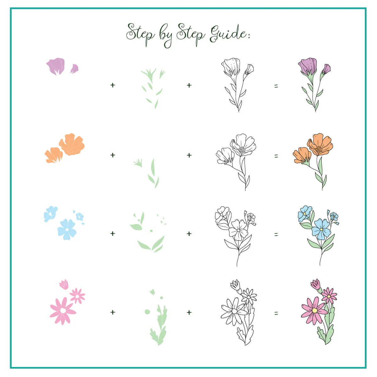 Clear Jelly Stamper CjS-352 Sweet Stems stempelplade blomster