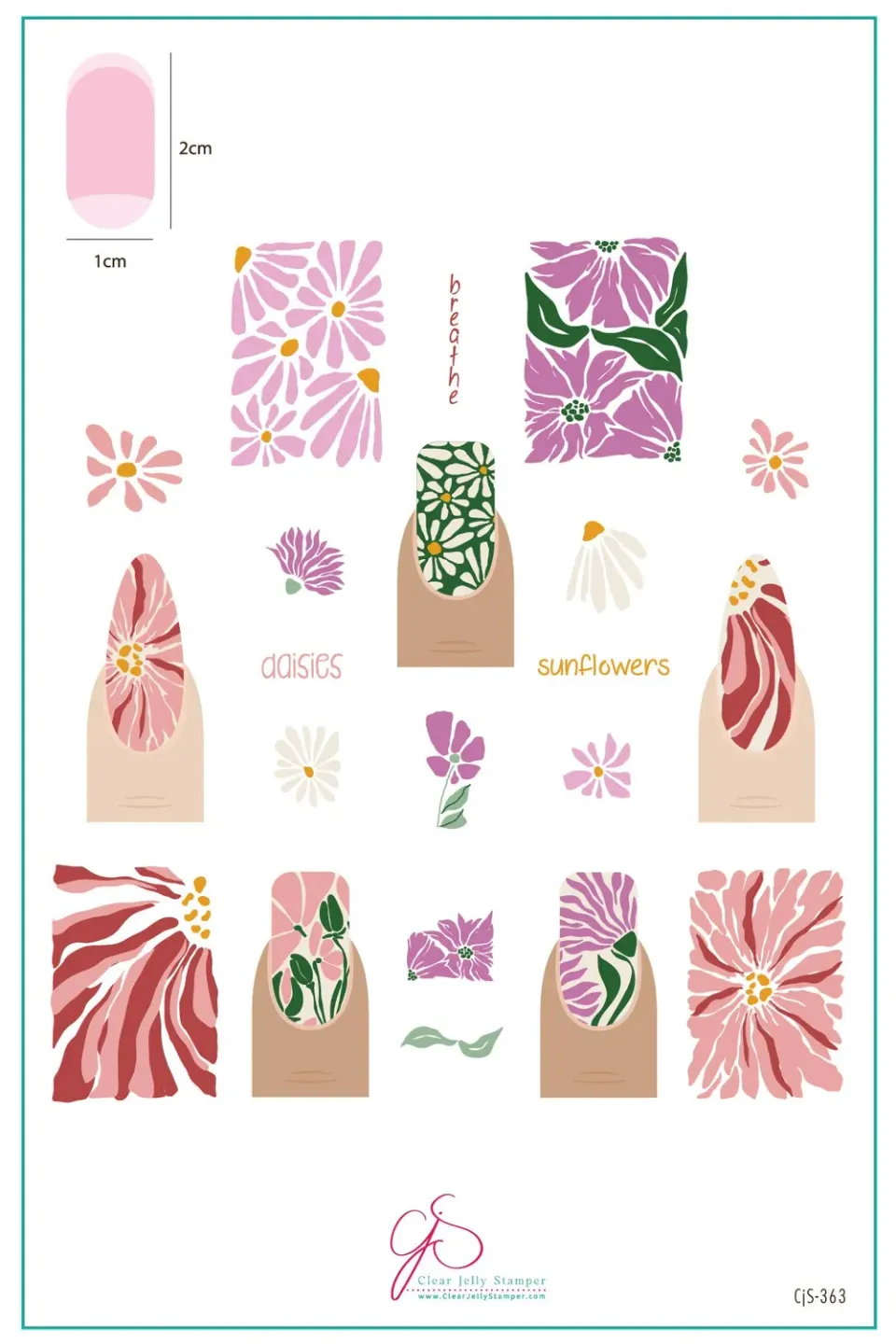 Clear Jelly Stamper Breathe-Floral CjS-363 stampingplade