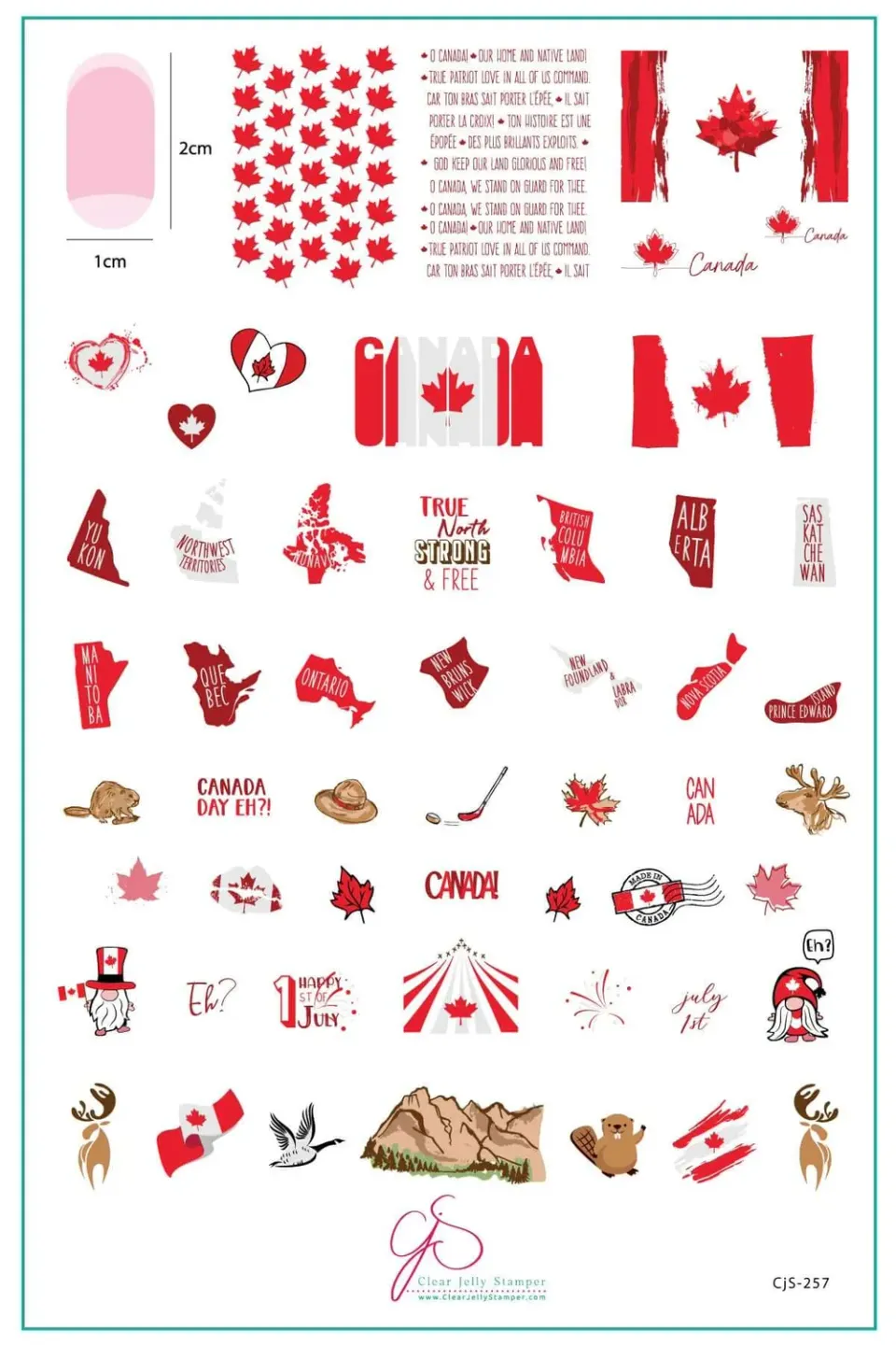 Clear Jelly Stamper CjS-257 Canada Day stampingplade
