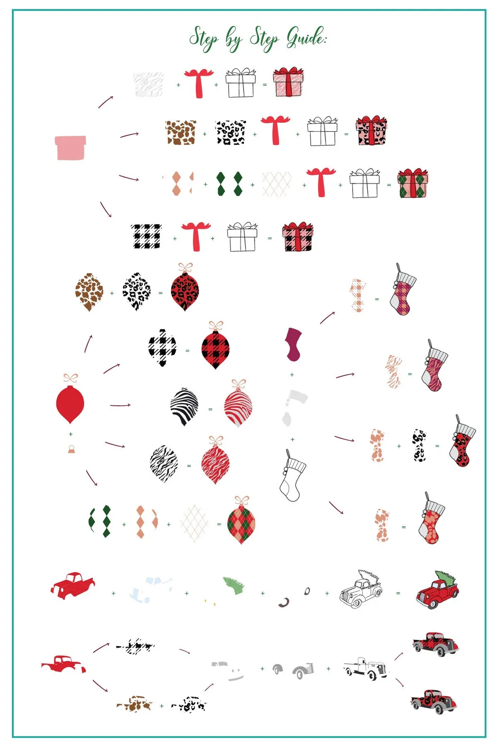 Clear Jelly Stamper Patterned Holidays 2.0 CjSC-74 stampingplade jul 14x9cm