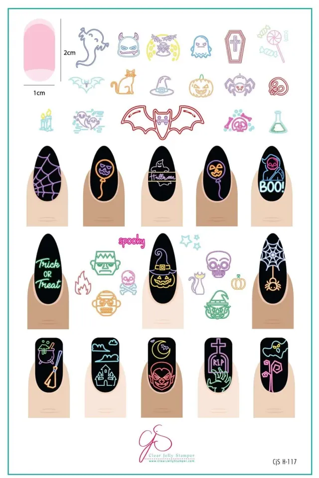 Clear Jelly Stamper CjSH-117 stempelplade Neon Nightmares