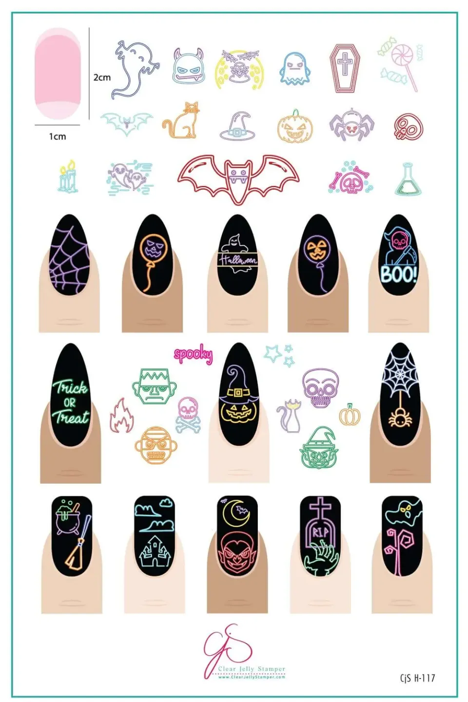 Clear Jelly Stamper CjSH-117 stempelplade Neon Nightmares