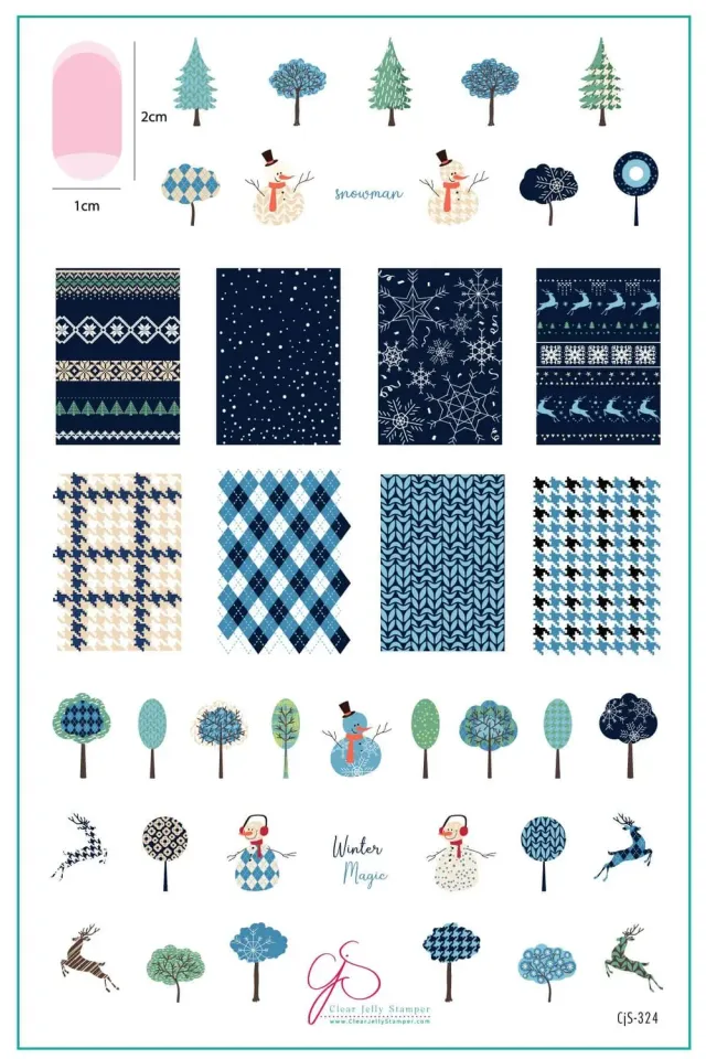 Clear Jelly Stamper CjS-324 stempelplade Patterned Winter snefnug