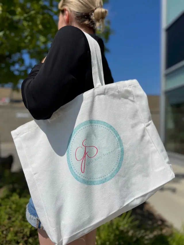 Clear Jelly Stamper Tote Bag mulepose bomuld stor