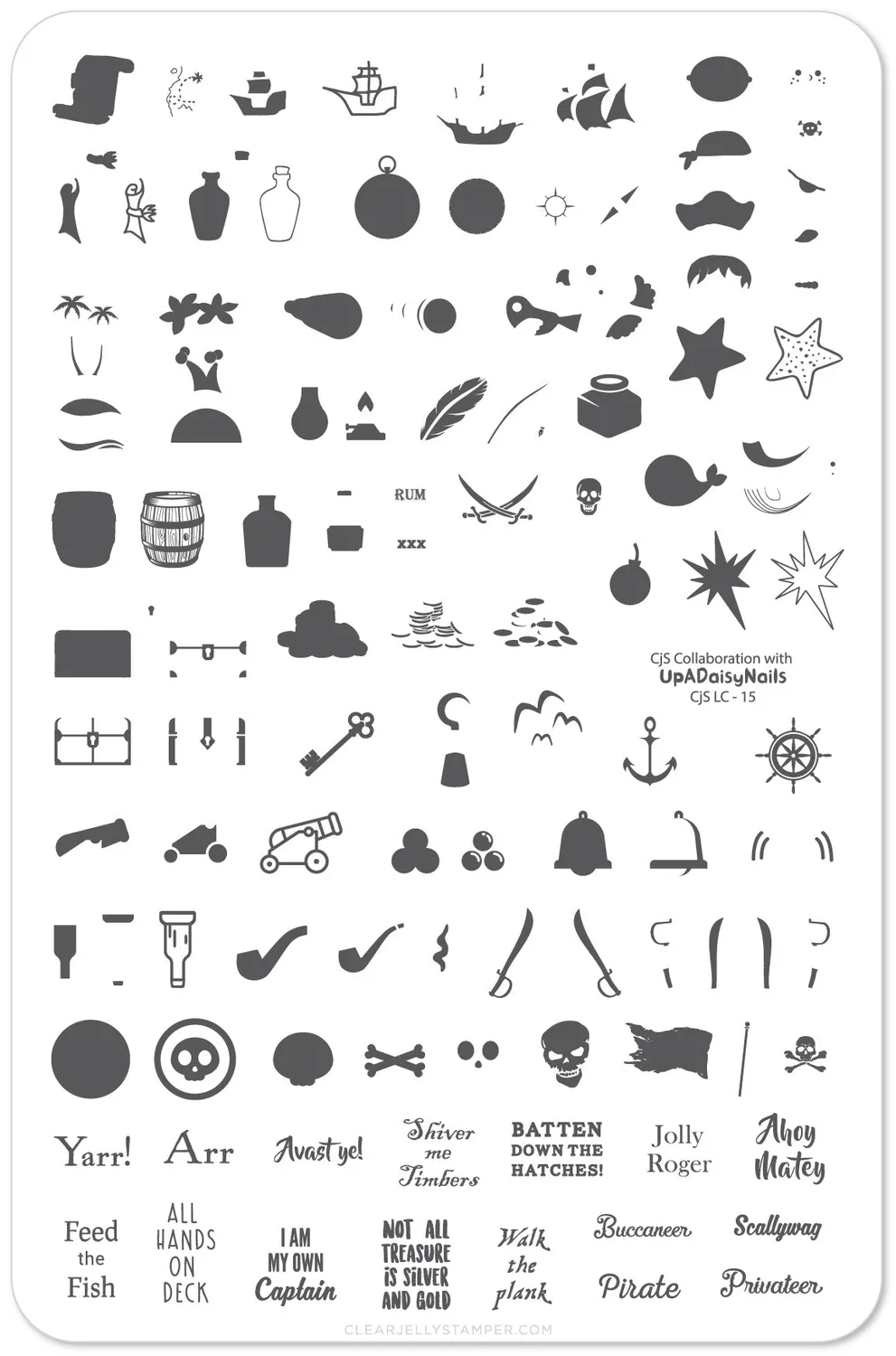 Clear Jelly Stamper Ahoy Matey CjSLC-15 stampingplade piratmotiv