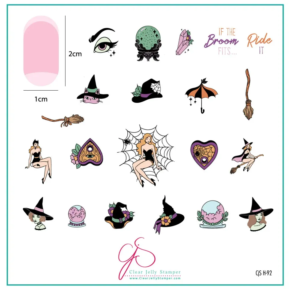 Clear Jelly Stamper Hallo-Witch CjSH-92 stampingplade 8x8 halloween