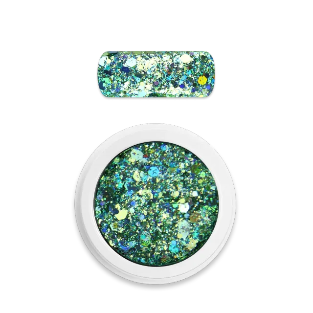 Moyra holo glitter mix 19 turkisgrøn 1 g holografisk
