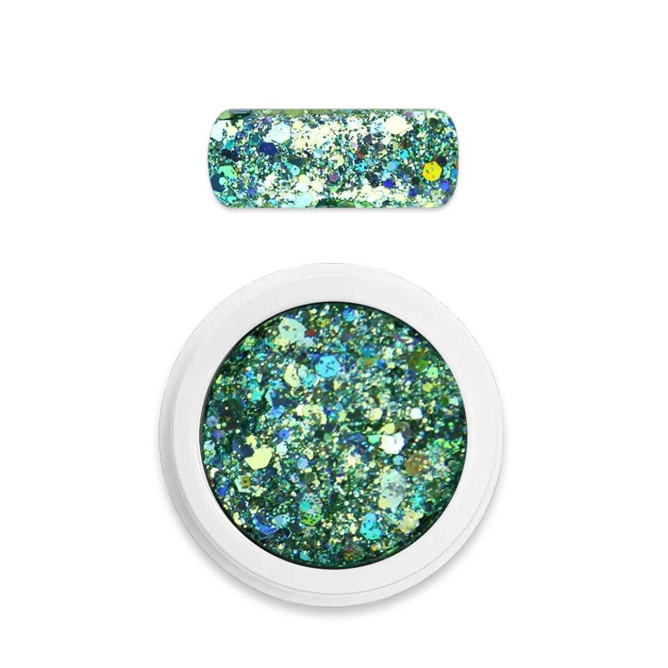 Moyra Holo Glitter Mix No. 19 negleglimmer 3 g turkisgrøn