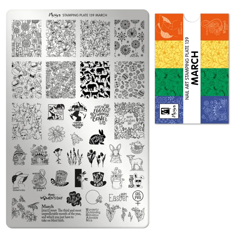 Moyra stampingplade 139 March neglemotiver