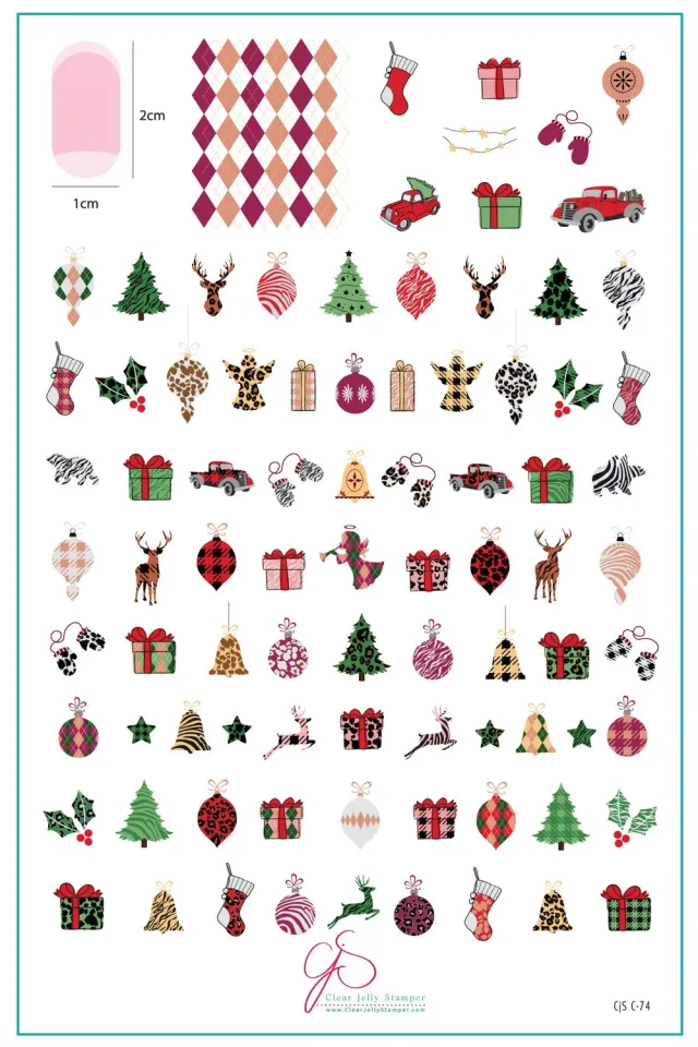 Clear Jelly Stamper Patterned Holidays 2.0 CjSC-74 stampingplade jul 14x9cm