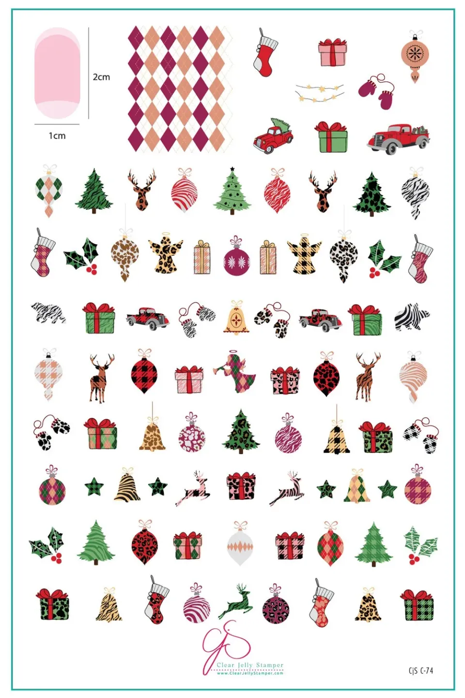 Clear Jelly Stamper Patterned Holidays 2.0 CjSC-74 stampingplade jul 14x9cm