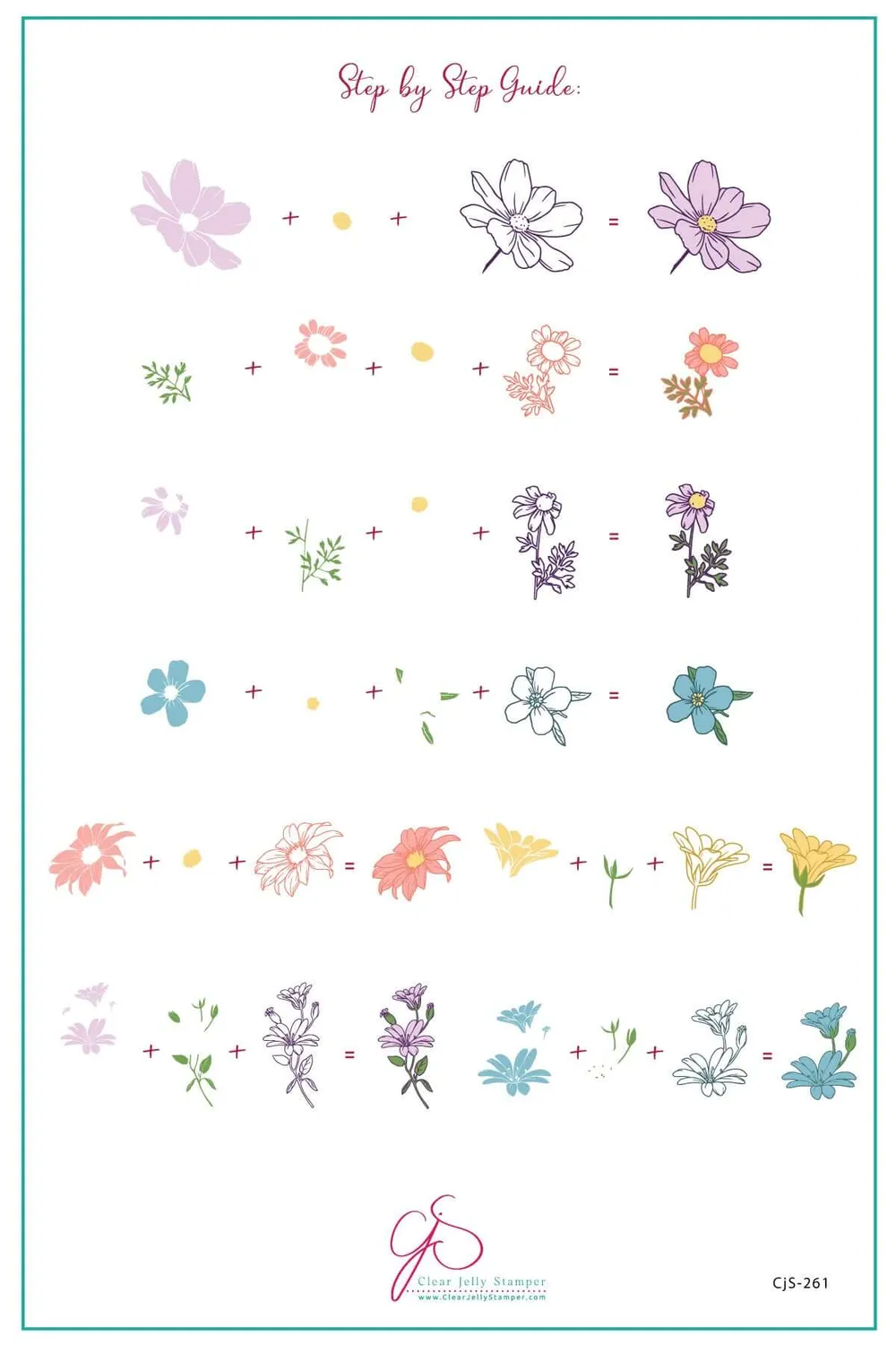 Clear Jelly Stamper Finest Florals CJS-261 negleplade blomster
