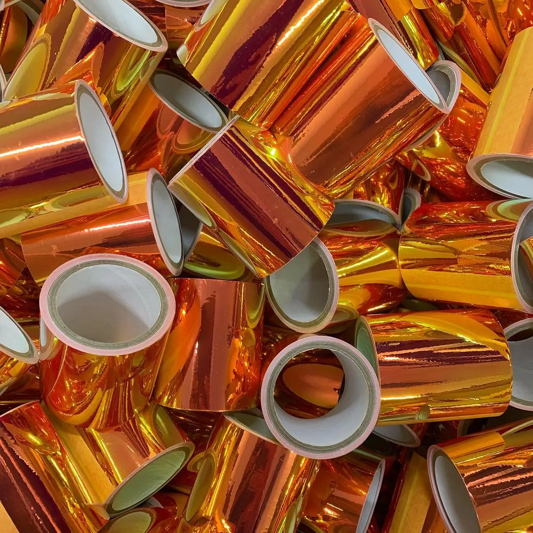 Indigo Nails Orange Iridescent Mirror Tape negletape orange