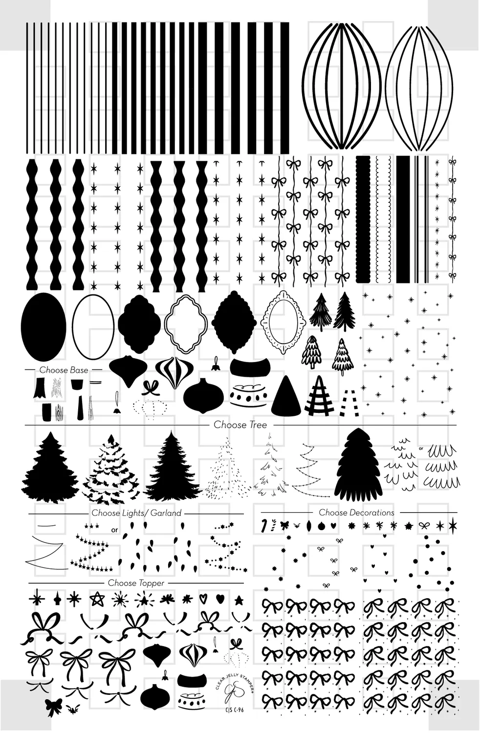 Clear Jelly Stamper Vintage Chic Christmas C-96 juleplade retro