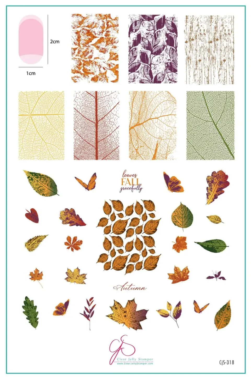 Clear Jelly Stamper CjS-318 Graceful Leaves stampingplade efterår