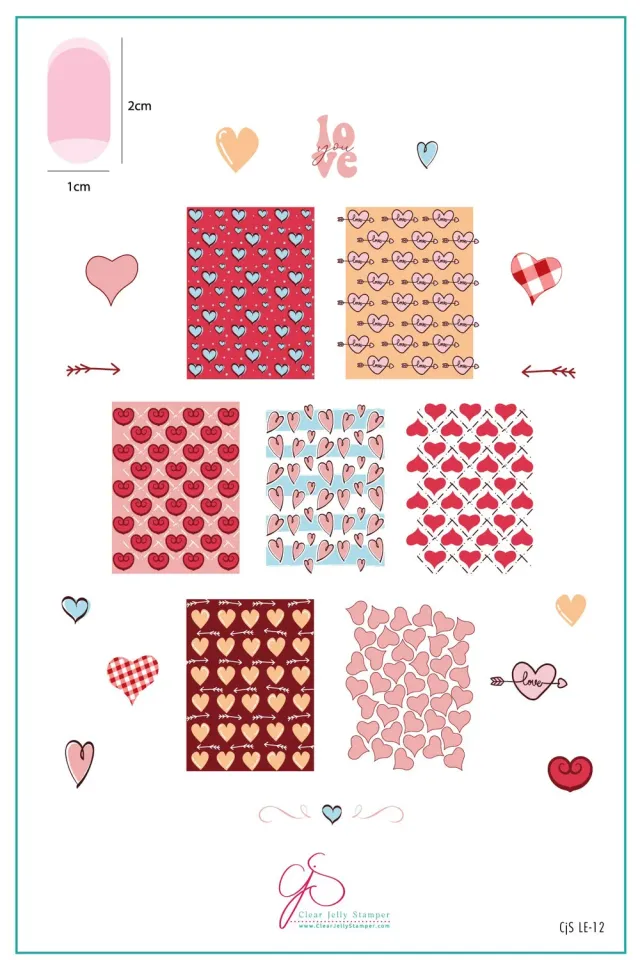 Clear Jelly Stamper CjSLE-12 Endless Hearts stampingplade