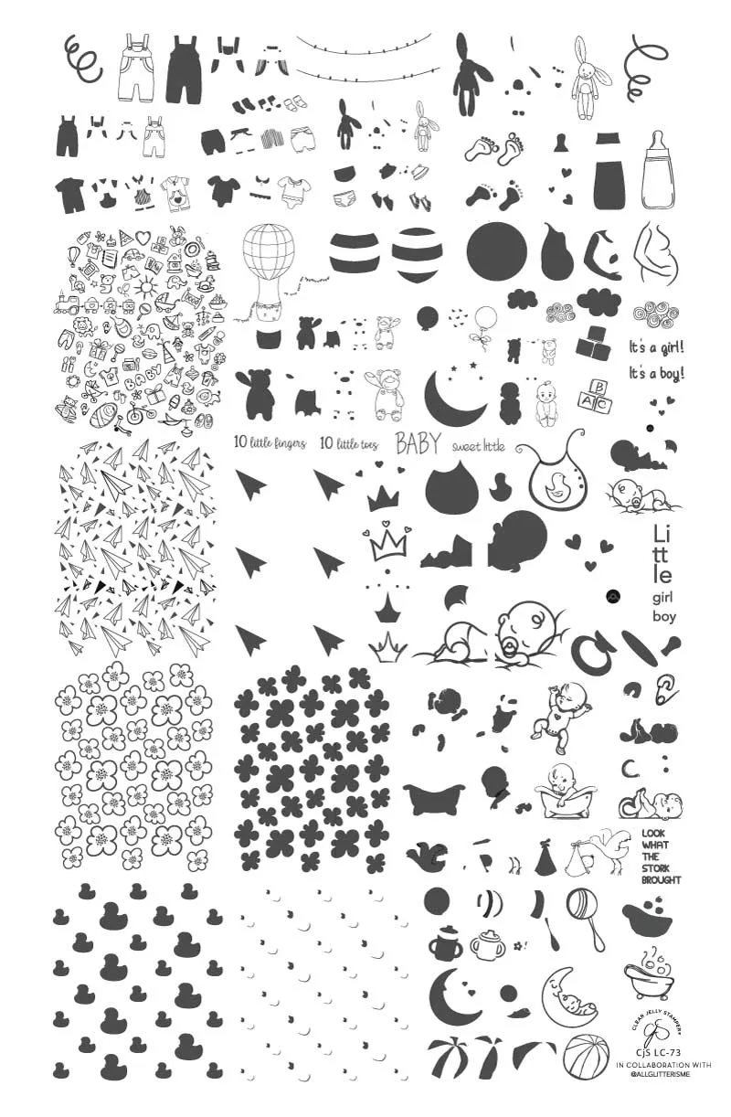 Clear Jelly Stamper CjSLC-73 Baby stamping plade