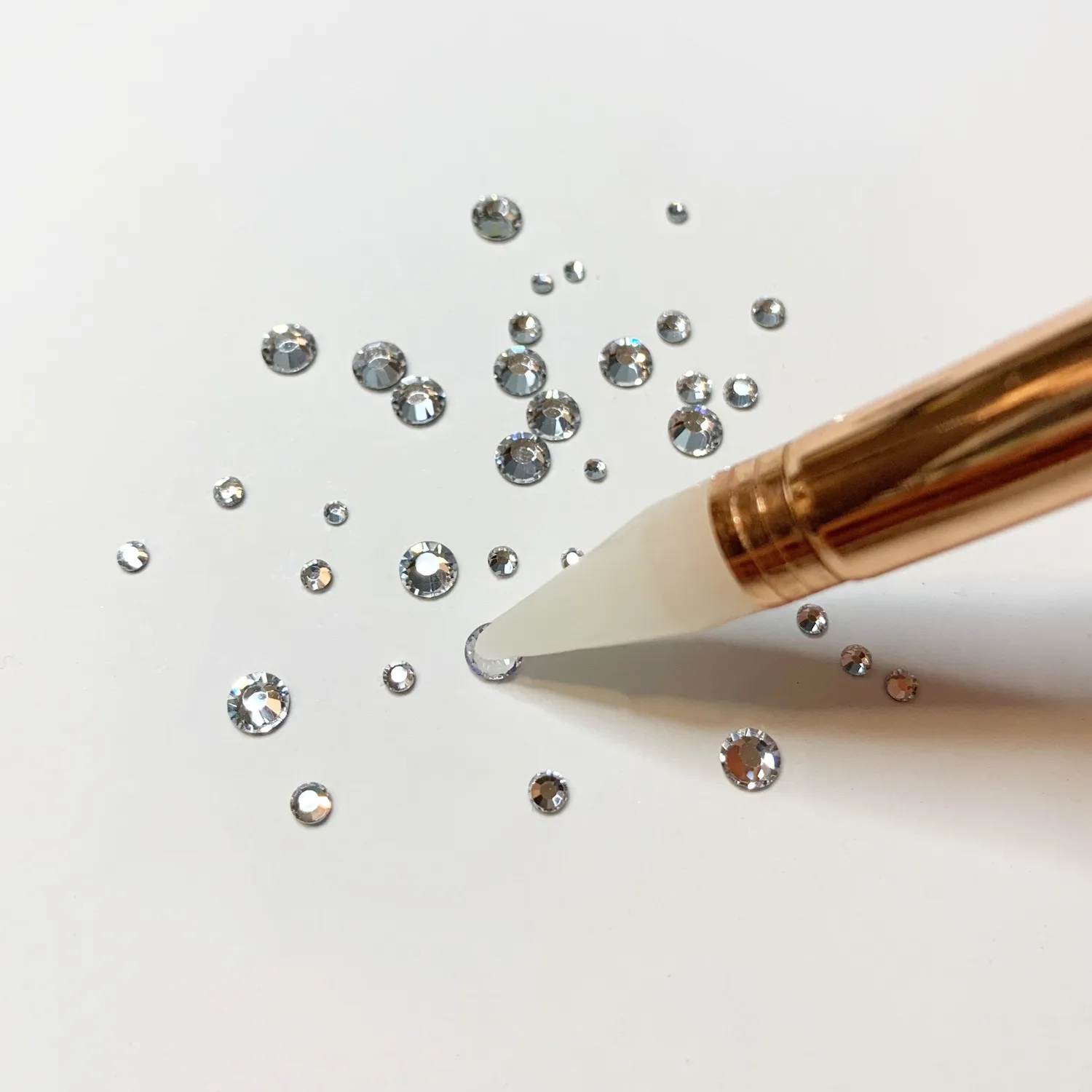Clear Jelly Stamper Gems flatback runde neglediamanter 144stk